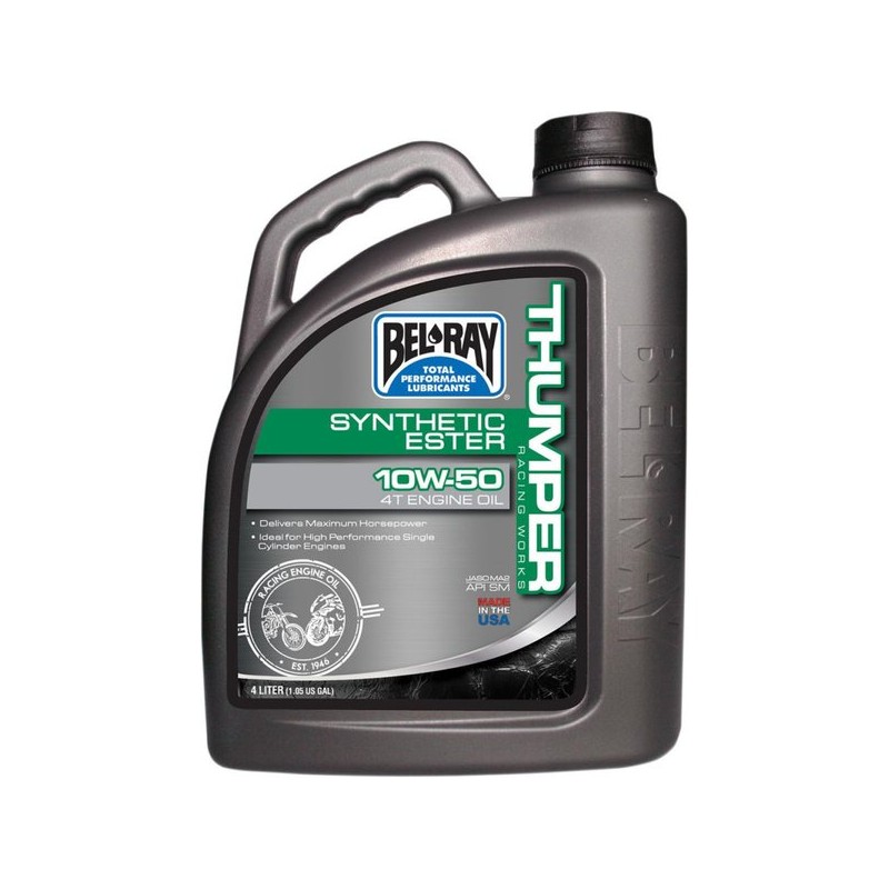 Ulei motor BEL-RAY THUMPER RACING WORKS SYNTHETIC ESTER 4T 10W50 - 4L - BEL RAY - MLM Motors