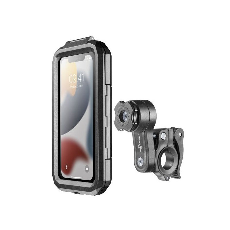 Suport telefon Interphone Quiklox Armor Pro - carcasa universala - montaj pe ghidon - waterproof - diagonala - INTERPHONE - MLM Motors