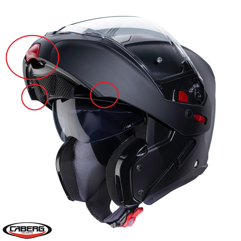 Kit mecanism deschidere + prinderi laterale mandibula rabatabila casca Caberg Horus - Horux X - CABERG - MLM Motors