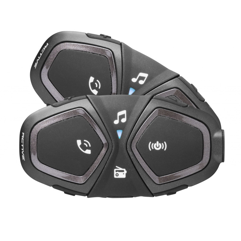 Sistem comunicare complet Bluetooth INTERCOM Interphone Active - kit 2 bucati (pentru 2 utilizatori) - INTERPHONE - MLM Motors