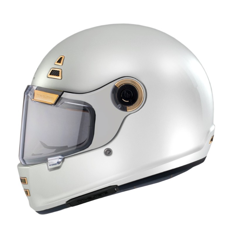 Casca integrala MT Jarama A0 alb lucios – model Retro – Cafe Racer - MT HELMETS - MLM Motors