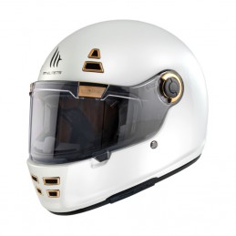 Casca integrala MT Jarama A0 alb lucios – model Retro – Cafe Racer - MT HELMETS - MLM Motors