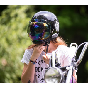 Viziera oglinda iridium (curbubeu) (bubble visor) casca Custom Rider - Le Mans - Le Mans SV - BILTWELL - MLM Motors