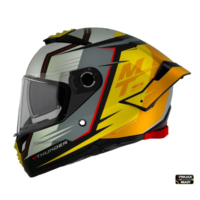 Casca integrala MT Thunder 4 SV Pental B3 galben mat (ochelari soare integrati) - MT HELMETS - MLM Motors