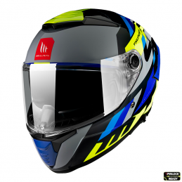 Casca integrala MT Thunder 4 SV Ergo E17 galben/albastru lucios (ochelari soare integrati) - MT HELMETS - MLM Motors