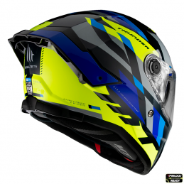 Casca integrala MT Thunder 4 SV Ergo E17 galben/albastru lucios (ochelari soare integrati) - MT HELMETS - MLM Motors