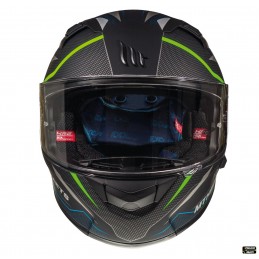 Casca integrala MT KRE SV Intrepid C1 verde fluor mat (fibra sticla) – cu ochelari soare integrati - MT HELMETS - MLM Motors