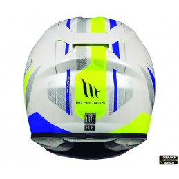 Casca integrala AMT Rapide Duel H4 galben fluor/alb/albastru lucios - MT HELMETS - MLM Motors