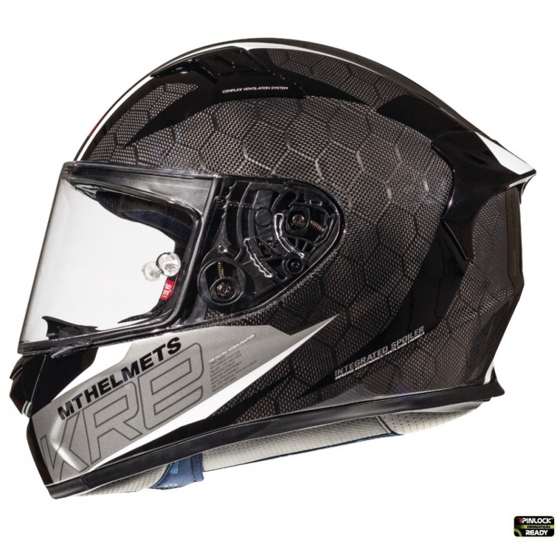Casca integrala MT KRE Snake carbon 2.0 A0 negru/gri lucios - MT HELMETS - MLM Motors