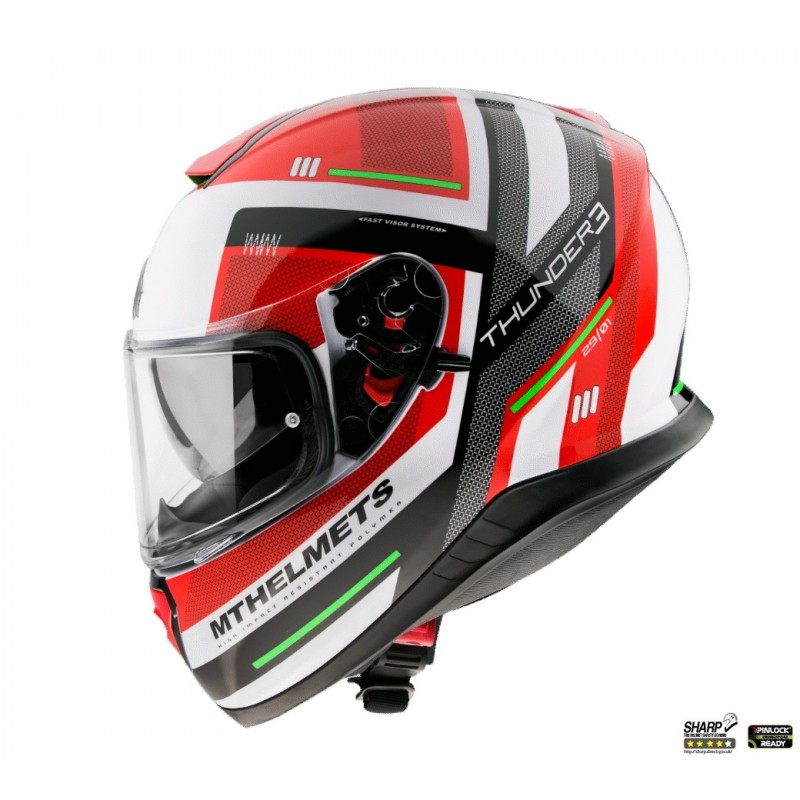Casca integrala MT Thunder III SV Carry C5 rosu lucios (ochelari soare integrati) - MT HELMETS - MLM Motors