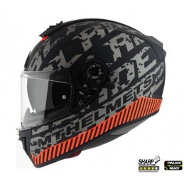 Casca integrala MT Blade 2 SV Check B2 gri/portocaliu mat (ochelari soare integrati) - MT HELMETS - MLM Motors