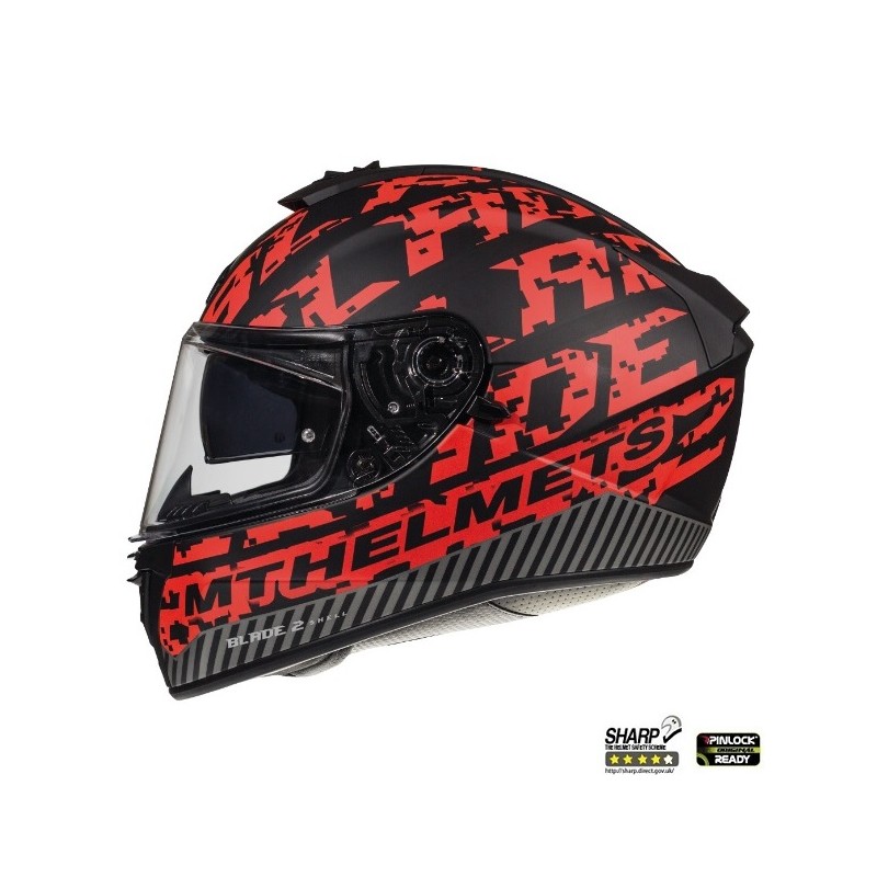 Casca integrala motociclete MT Blade 2 SV Check B5 rosu mat (ochelari soare integrati) - MT HELMETS - MLM Motors