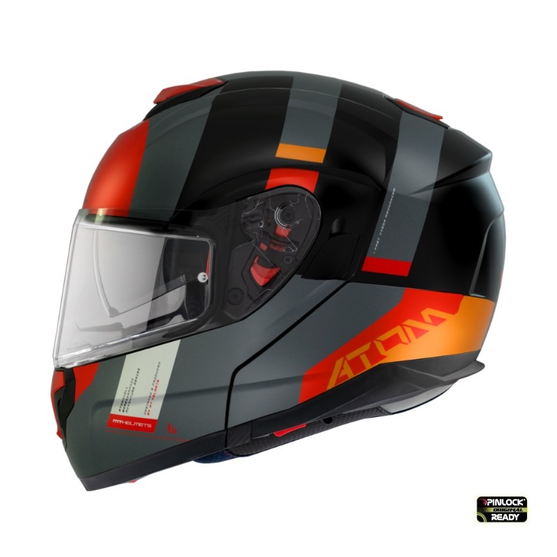 Casca modulabila MT Atom SV Gorex B4 portocaliu mat - MT HELMETS - MLM Motors