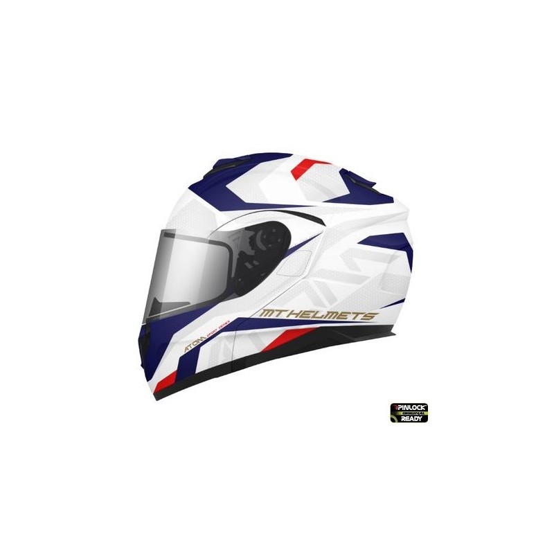 Casca modulabila MT Atom SV Skill A0 alb lucios - MT HELMETS - MLM Motors