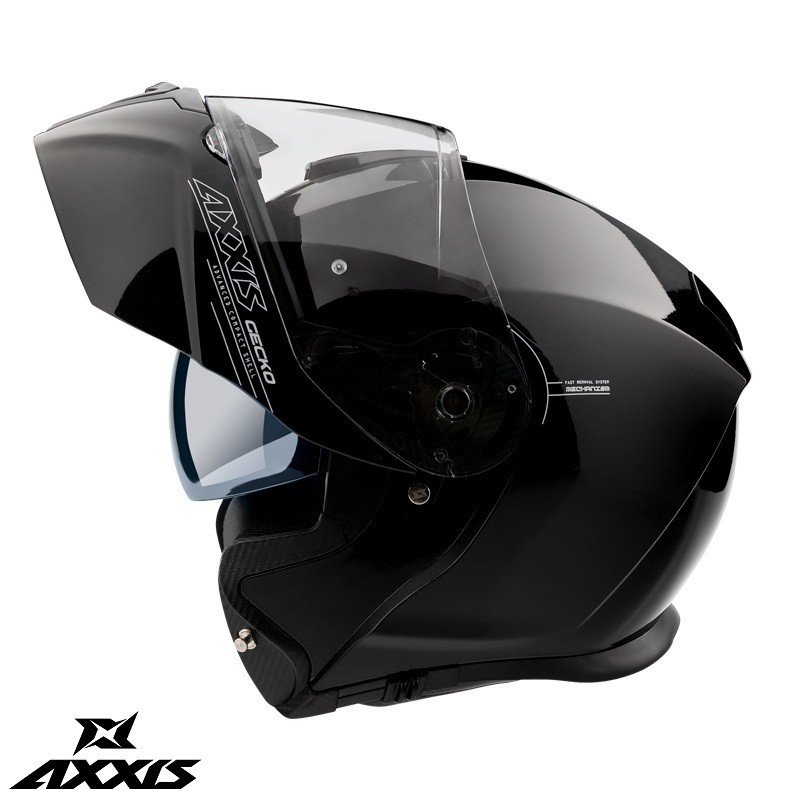 Casca modulabila Axxis model Gecko SV A1 negru lucios (ochelari soare integrati) - AXXIS - MLM Motors