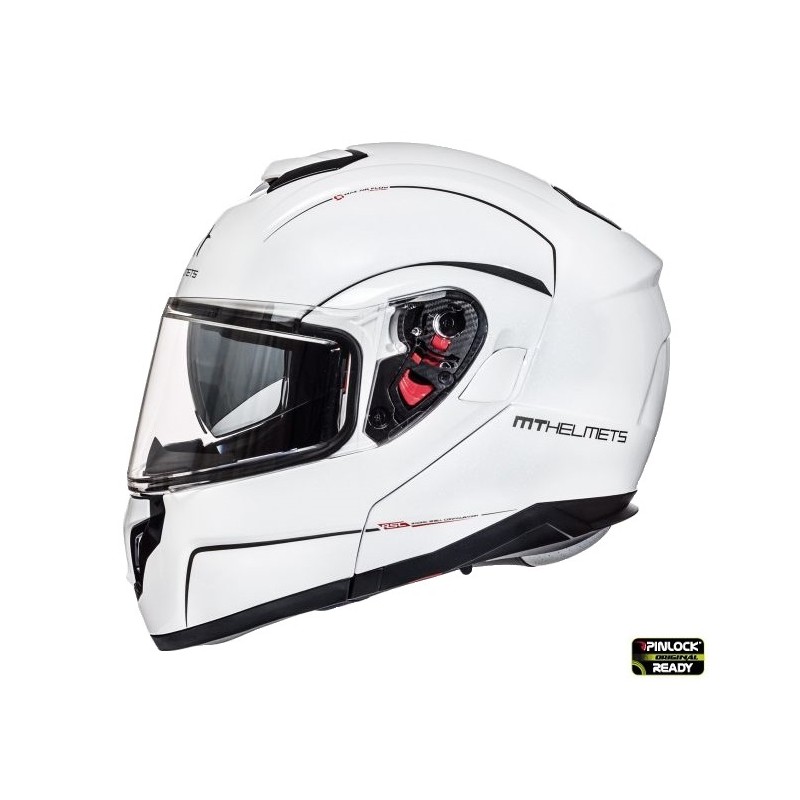 Casca integrala modulabila motociclete MT Atom SV alb lucios - MT HELMETS - MLM Motors