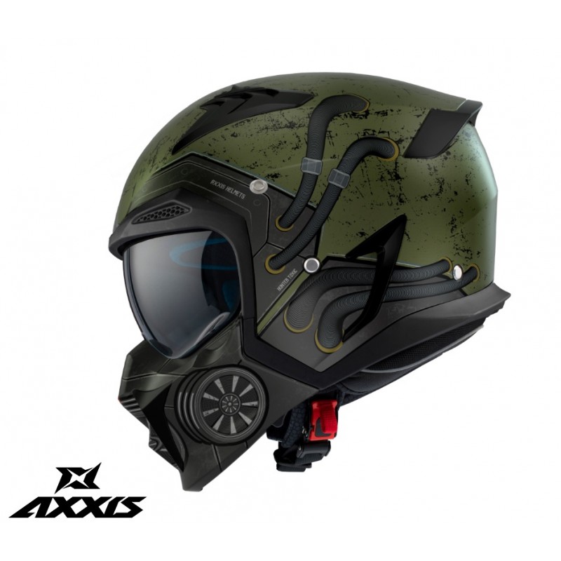 Casca Axxis model Hunter SV Toxic C6 verde mat mat (ochelari soare integrati) - AXXIS - MLM Motors