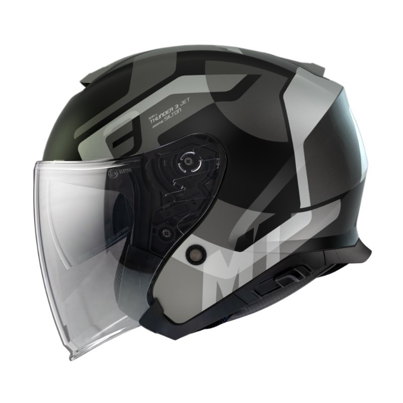 Casca open face MT Thunder III SV Jet Silton B2 gri mat (ochelari soare integrati) - MT HELMETS - MLM Motors