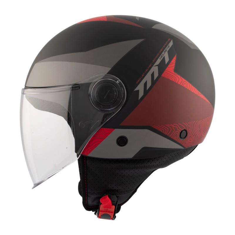 Casca MT Street Poke B5 rosu mat (open face) - MT HELMETS - MLM Motors