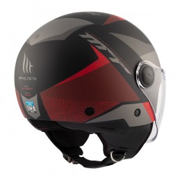Casca MT Street Poke B5 rosu mat (open face) - MT HELMETS - MLM Motors