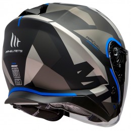 Casca open face MT Thunder III SV Jet Bow A7 albastru mat (ochelari soare integrati) - MT HELMETS - MLM Motors