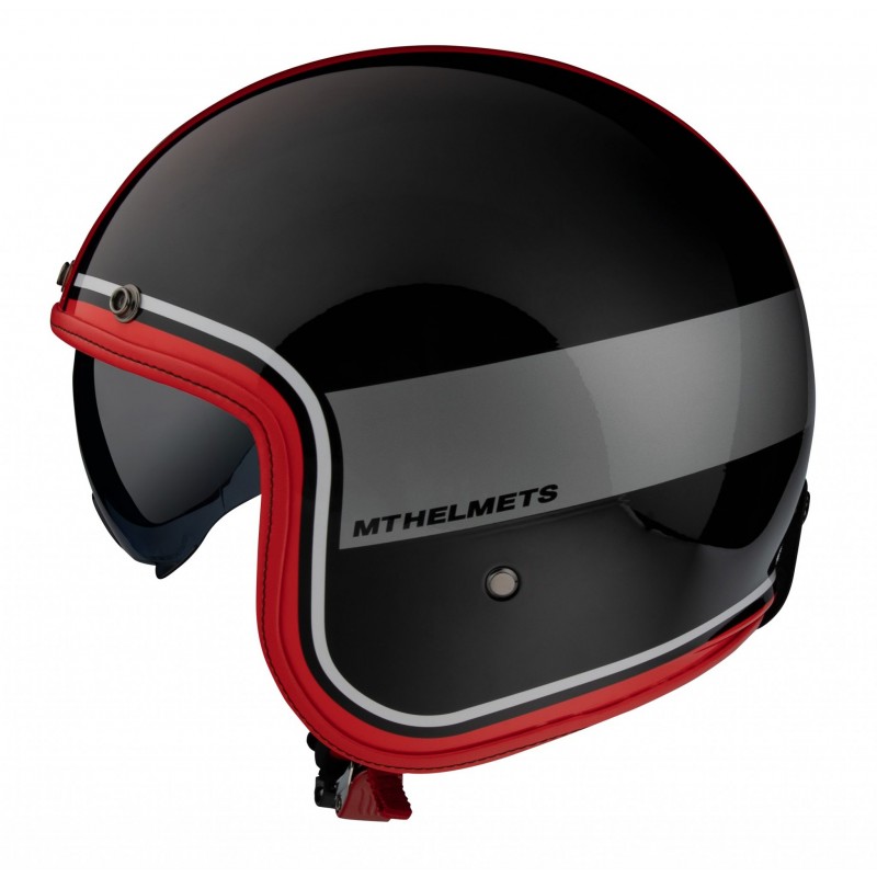 Casca open face MT Le Mans 2 SV Tant A5 negru/rosu lucios (ochelari soare integrati) - MT HELMETS - MLM Motors