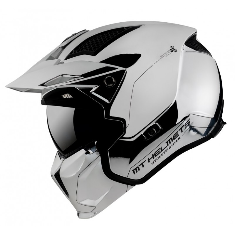 Casca MT Streetfighter SV A2 argintiu cromat lucios (ochelari soare integrati) - MT HELMETS - MLM Motors