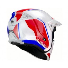 Casca MT Streetfighter SV Twin B7 alb/albastru lucios (ochelari soare integrati) - MT HELMETS - MLM Motors