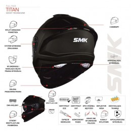Casca integrala SMK TITAN BLACK GL 200 - SMK - MLM Motors