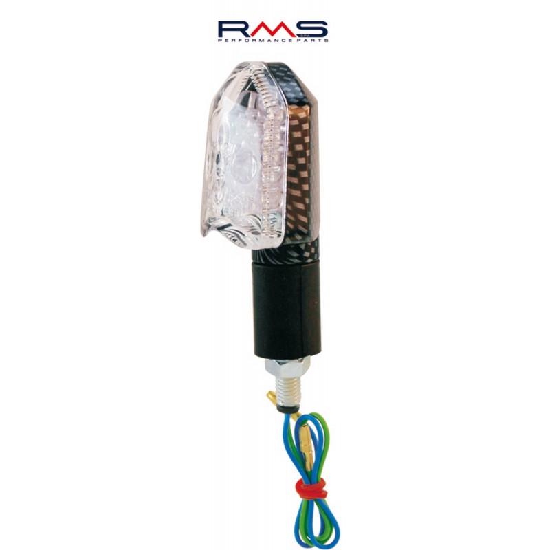 Semnal RMS universal carbon transparent, RMS.246480170 - RMS - MLM Motors