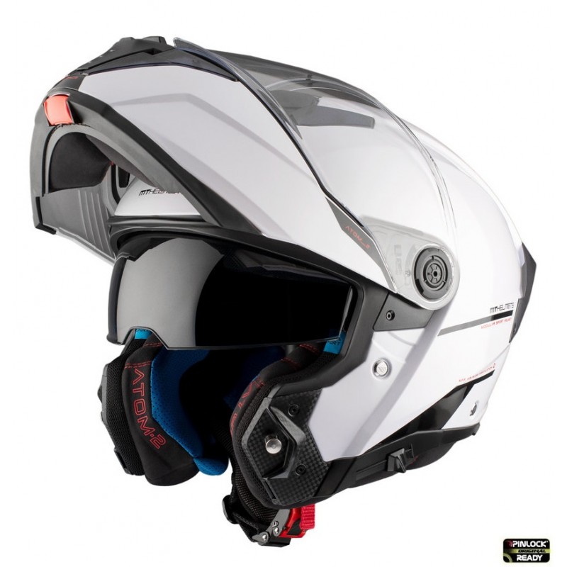 Casca modulabila MT Atom 2 SV A0 alb lucios (ochelari soare integrati) - MT HELMETS - MLM Motors