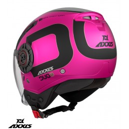 Casca Axxis model Metro S Duo C8 roz lucios (open face) - AXXIS - MLM Motors