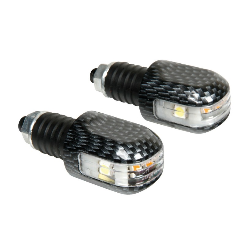 SET SEMNALIZARI GHIDON Capetele ghidonului iluminate cu LED-uri, 12V - Carbon 90241 LAMPA - LAMPA - MLM Motors