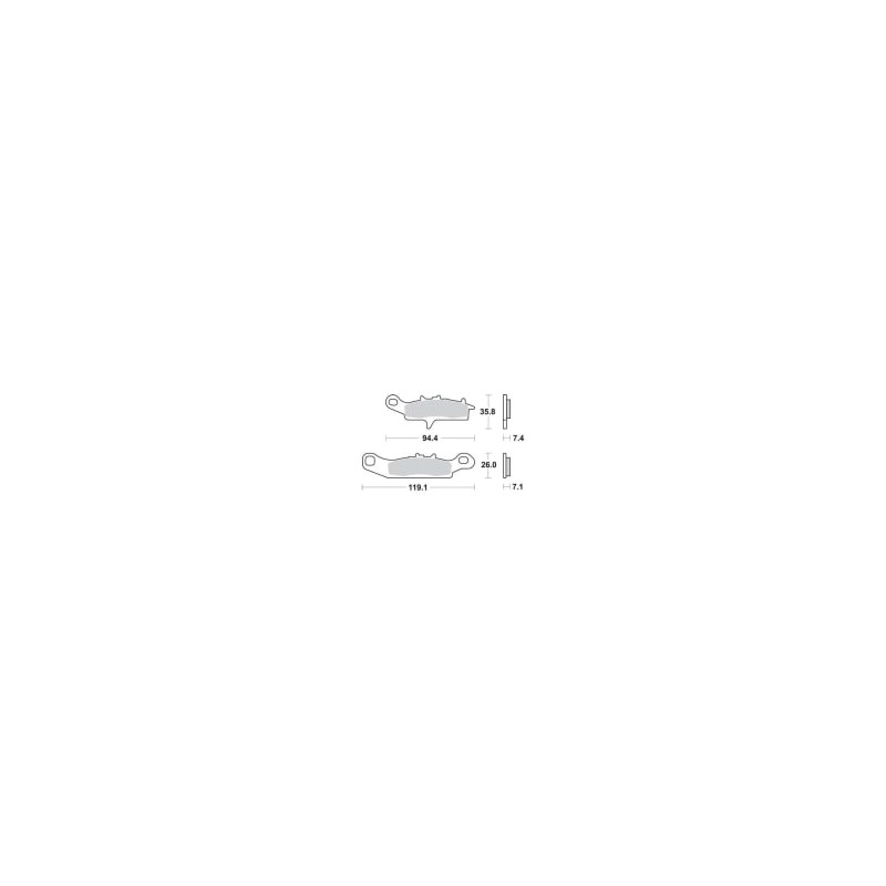 PLACUTE FRANA FATA SINTERED SI TRW ALTN 94.4X35.8X7.4/119.1X26X7.1 MCB758 - TRW - MLM Motors