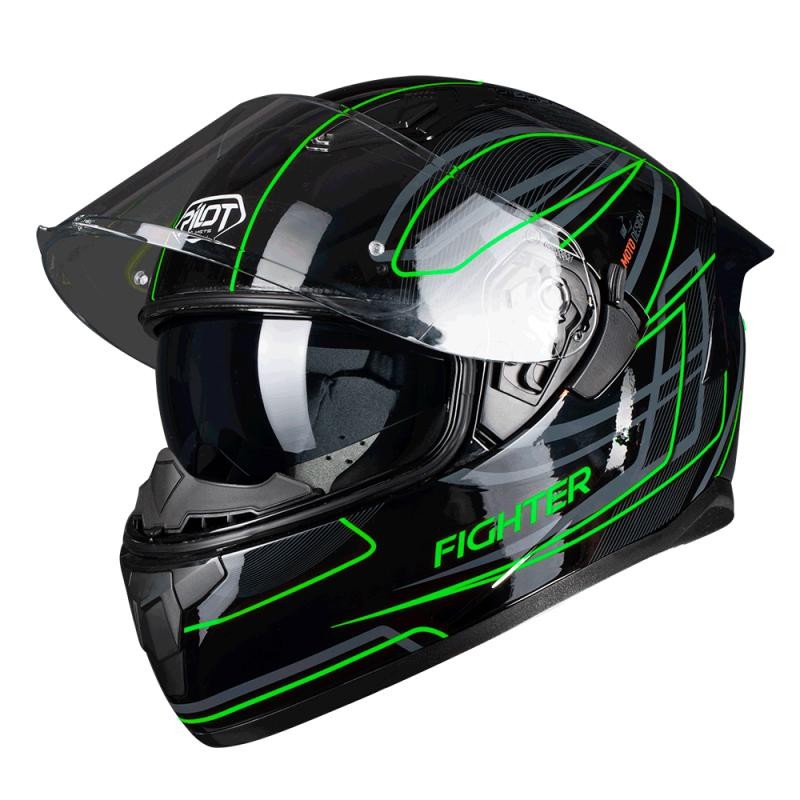 PILOT - FLIPPER Fighter negru lucios / verde - PILOT - MLM Motors