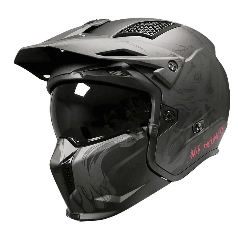 MT Helmets - Casca STREETFIGHTER [sun visor], gri inchis mat A2 - MT HELMETS - MLM Motors