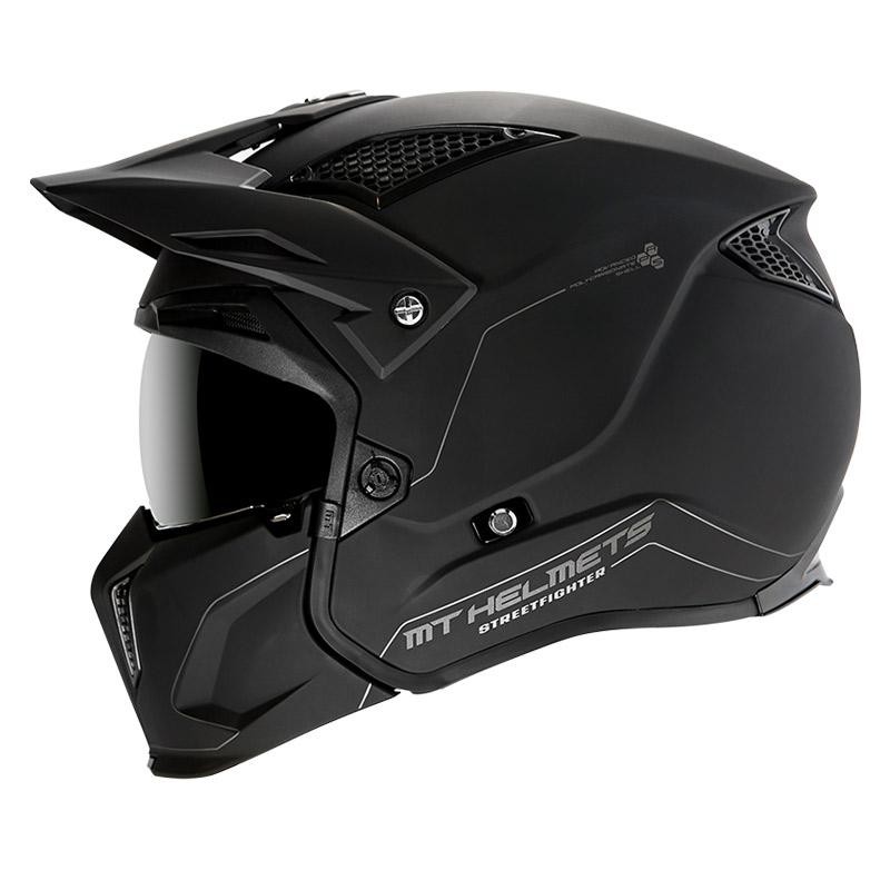 MT Helmets - Casca STREETFIGHTER [sun visor], negru mat A1 - MT HELMETS - MLM Motors
