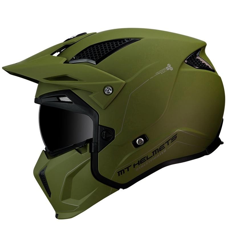 MT Helmets - Casca STREETFIGHTER [sun visor], verde mat - MT HELMETS - MLM Motors