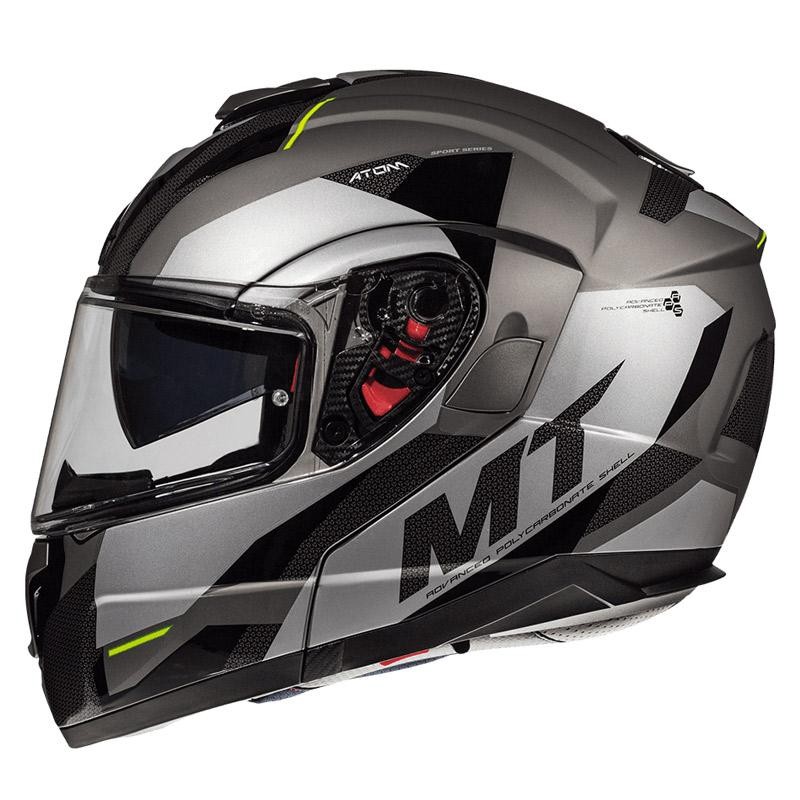 MT Helmets - Casca ATOM Transcend [sun visor], negru / gri - MT HELMETS - MLM Motors