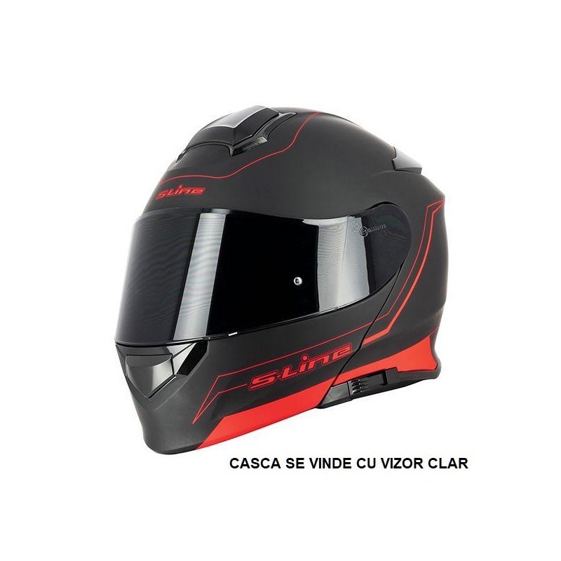 SIFAM - Casca Flip-up S-LINE S550 - negru / rosu - SIFAM - MLM Motors