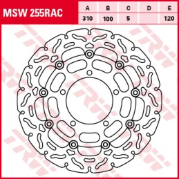 Disc frana fata Yamaha FJR/MT-01/XVS/YZF, MSW262RAC - TRW - MLM Motors