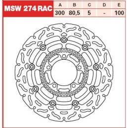 Disc frana fata YAMAHA TDM, XJ, XJR, XT 1000/1300/1300 Racer/600N/600R/660R/900/950R, THP2074 - 4RIDE - MLM Motors