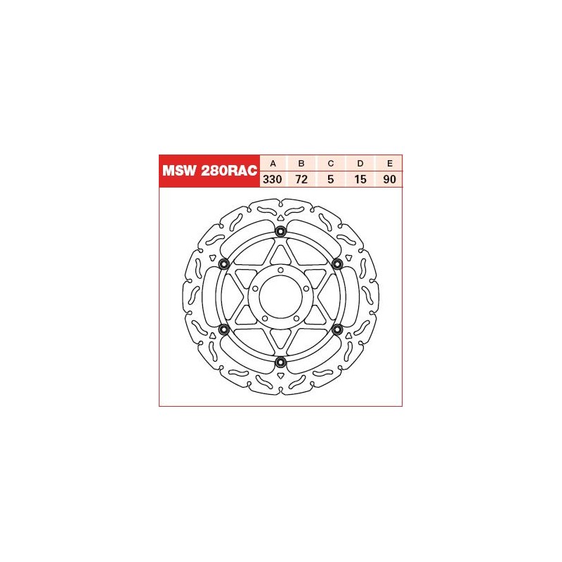 Disc frana fata Ducati 1098/1198/Panigale/Monster/848, MSW280RAC - TRW - MLM Motors