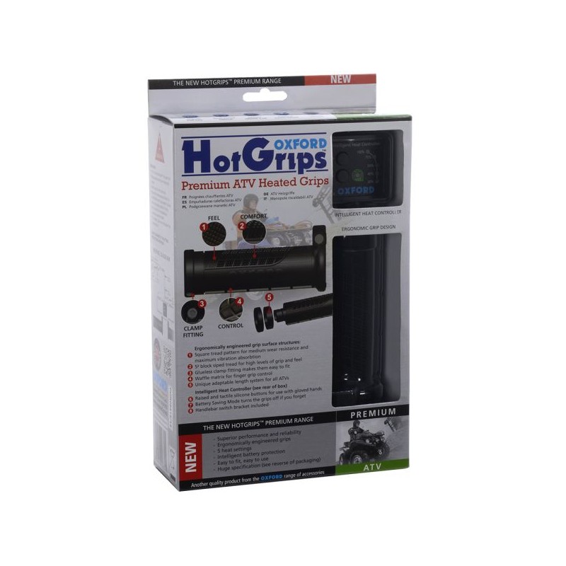 Mansoane incalzite pentru ATV Oxford negre diametru 22mm, OF770 - OXFORD - MLM Motors